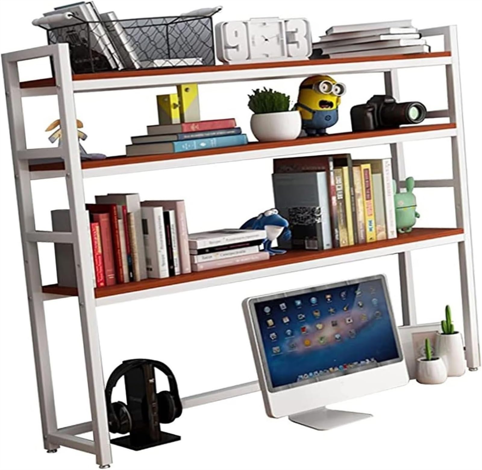 QYZUJIKL Desktop-Bücherregal Desktop-Bücherregal für Computer - Verstellbares Schreibtisch-Bücherregal-Organizer-Rack, Desktop-Bücherregal-Aufbewahrungsregal