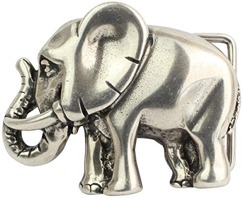 BELTINGER Gürtelschnalle Elefant 4,0 cm | Buckle Wechselschließe Gürtelschließe 40mm Massiv | Wechselgürtel bis 4cm | Silber