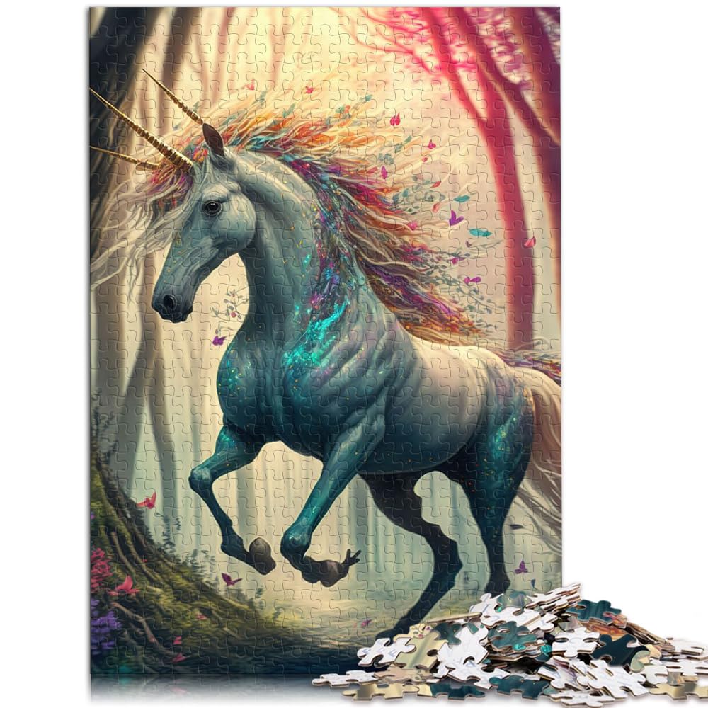 Puzzles Lernspiele EIN Cartoon-Einhorn-Puzzles 1000 Teile Holzpuzzle Schwierige, Schwere Puzzles für Frauen und Männer 1000 Teile (50 x 75 cm)