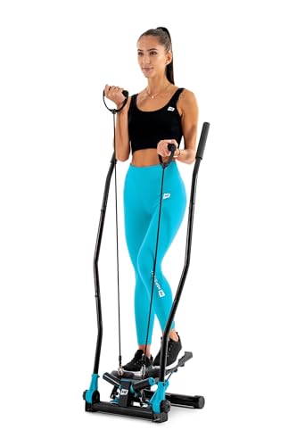 Hop-Sport Swing Stepper HS-45S Slim Up-Down-Side-Stepper für Zuhause - Ganzkörpertraining - inkl. Trainingscomputer (Blau)