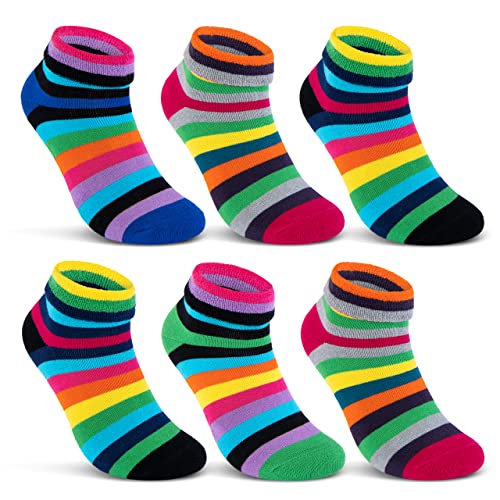 2 | 4 | 6 Paar Damen THERMO Socken Innenfrottee warme Wintersocken Umschlagsocken Bunte Ringel 12790 (6 Paar 39-42)