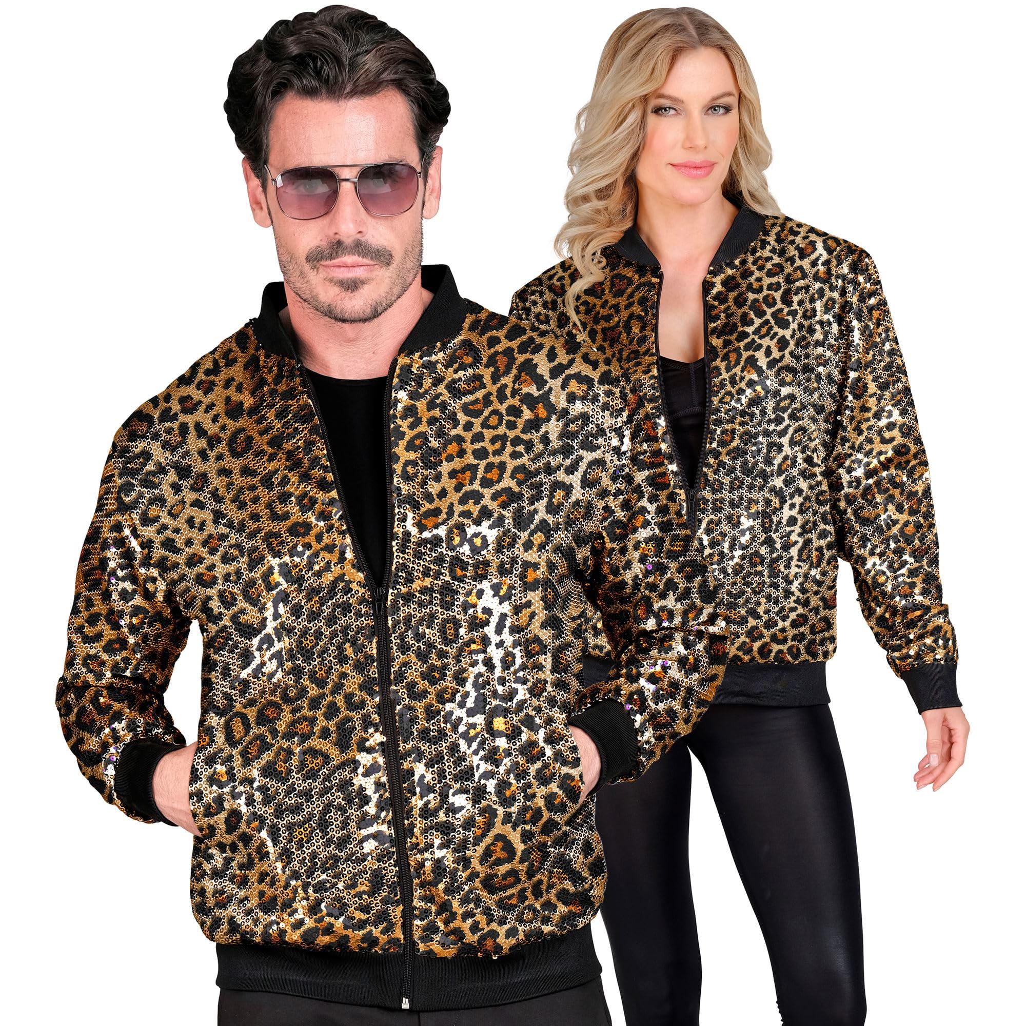 W WIDMANN MILANO Party Fashion - Party Fashion Bomberjacke, Pailletten Jacke, Weste, Party Outfit, Disco, Animal Print