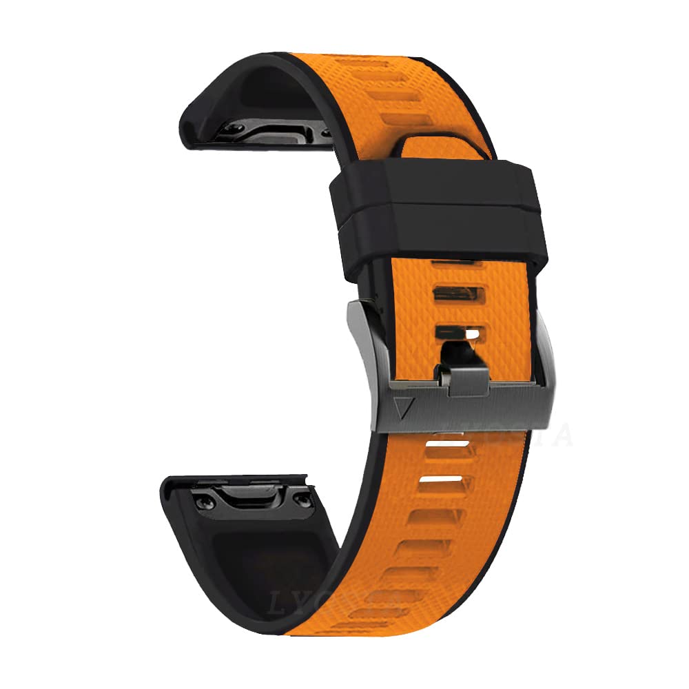 BANDKIT Silikon-Uhrenarmband mit Schnellentriegelung für Garmin Fenix 6, 6X, Pro, 5X, 5 Plus, 3HR, Fenix 7X, 7, Forerunner 935, 945 Smartwatch, 22mm Fenix 5 5Plus, Achat