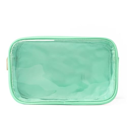 Transparenter Kulturbeutel Durchsichtiger Reise-Aufbewahrungs-Organizer, Make-up-Kosmetiktasche, transparenter, wasserdichter Kulturbeutel(Color:Mint Green,Size:S)