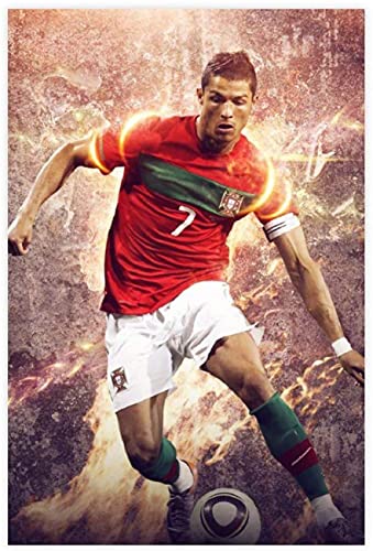 5D Diamant Painting Set FüR Erwachsene Und Kinder Fußball Fußballer Cristiano Ronaldo HD (14) DIY Diamond Painting Kristall Strass Diamant Stickerei GemäLde 11.8"x15.7"(30x40cm) Kein Rahmen