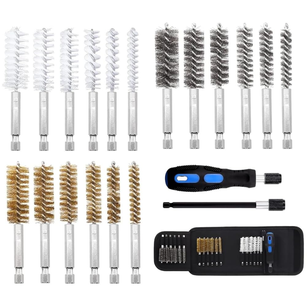 Sizoriruk 18er-Pack Bohrbürsten-Set mit, Bürste zum Reinigen Von Bohrmaschinen, 8-19 mm Reinigungsbürsten-Set mit 1/4 Sechskantschaft