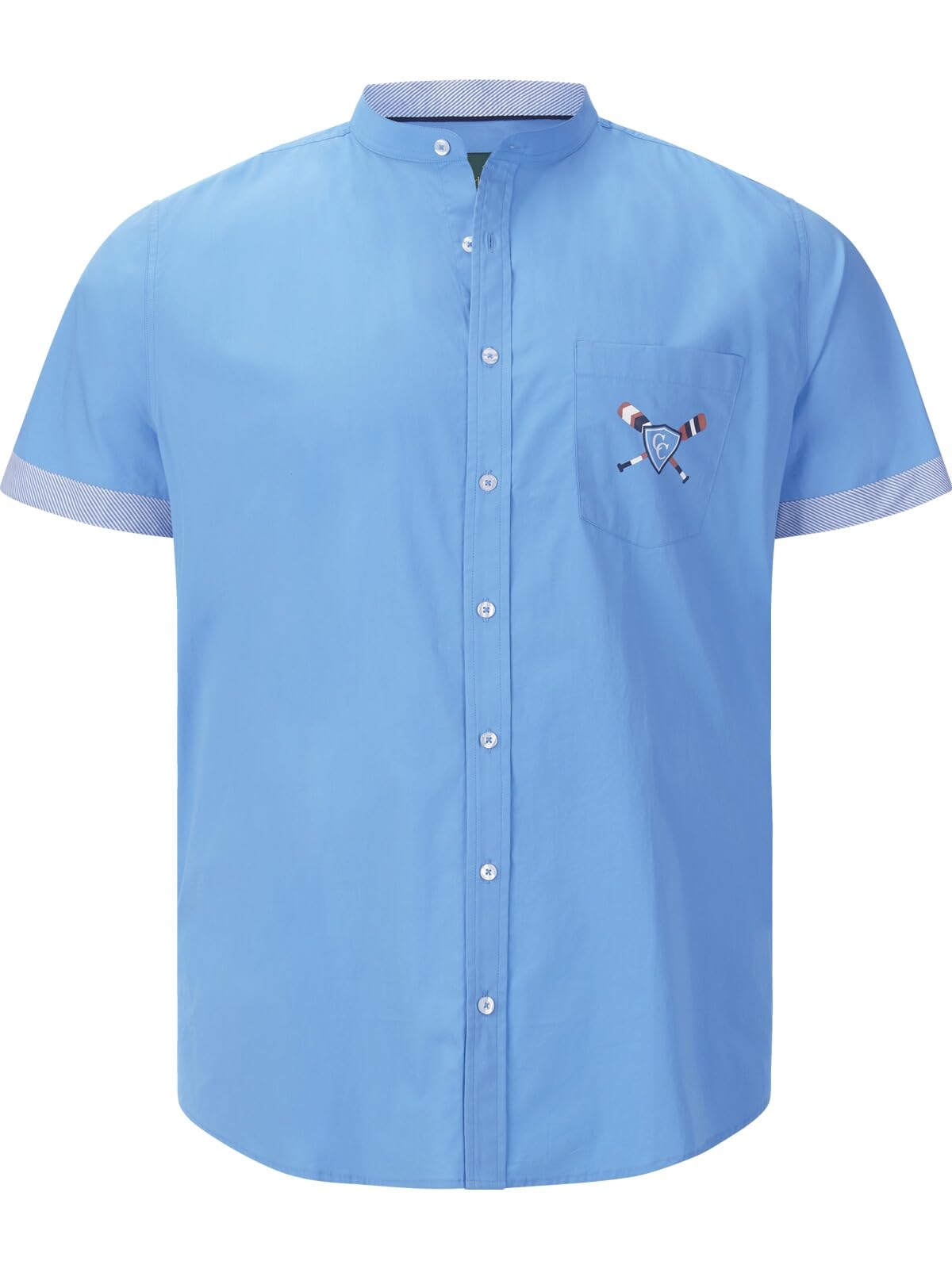 Charles Colby Herren Kurzarmhemd Duke Sandford blau 5XL (XXXXXL) - 51/52