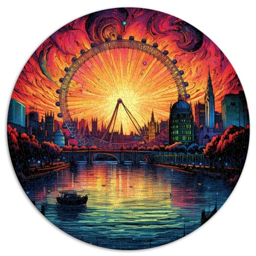 Puzzle für London Eye und Themse UK Puzzles 1000 Teile Puzzles für Erwachsene 26,5x26,5 Zoll Puzzle Mitmach-Spiel Spielzeug Wanddekoration