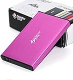 MasterStorb Externe Festplatte, USB 3.0, superschnell, 6,35 cm (2,5 Zoll), SATA-Laptop-Festplatte, tragbar, Rot, Silber, Schwarz, Blau und Pink