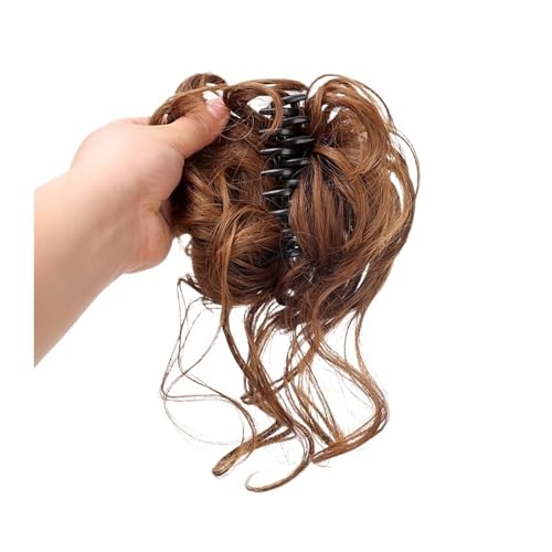 Haarteil Synthetische Klaue Clip-on Haarknoten Chignon unordentliche lockige Haare Perücken gefälschte Haarteile for Frauen Haarnadeln schwarz Gold Haarverlängerungen Haarverlängerung(1Pcs-05)