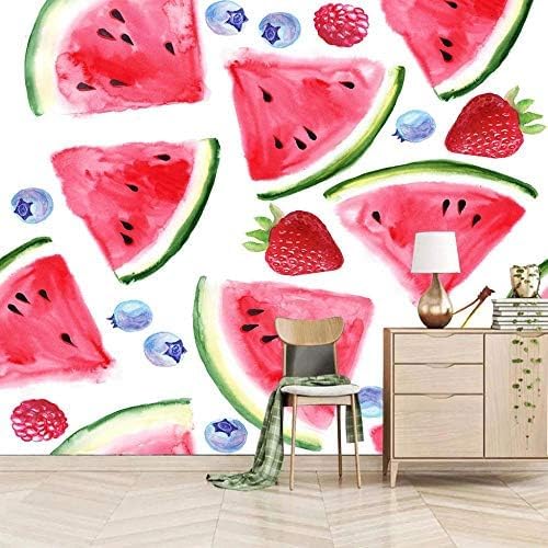 XLMING Gemalte Wassermelone Bilder 3D Tapeten Home Esszimmer Sofa Schlafzimmer Wohnzimmer TV Hintergrund-250cm×170cm