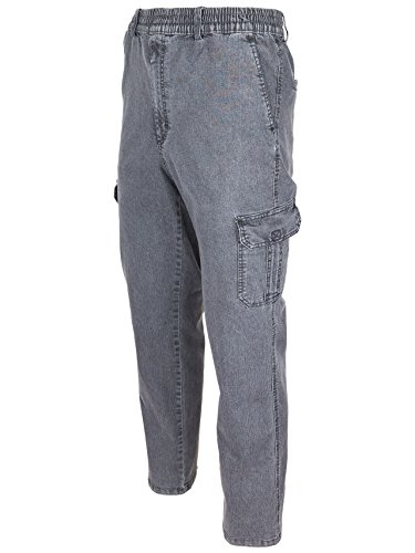 SOUNON Herren Jeans, Cargojeans, Schlupfhose Schlupfjeans, Stretchjeans Anthrazit, Groesse: M