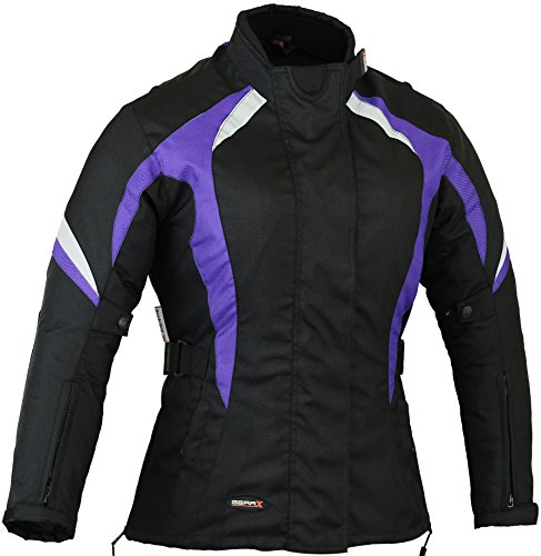 GEARX Damen Motorradjacke Wasserdichter Moto Schutzmantel - Violett, S