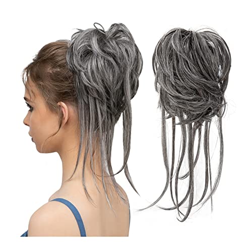 Haarteil Haargummi Zerzauste Hochsteckfrisur Messy Bun Haarteil Chignon Pferdeschwanz-Verlängerungen mit elastischem Gummiband Curly Scrunchies Pferdeschwanz-Haarteil for Frauen Haarknoten (Color : 4