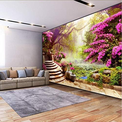 XLMING Garten-Wald-Landschaft 3D Tapeten Home Esszimmer Sofa Schlafzimmer Wohnzimmer TV Hintergrund-150cm×105cm