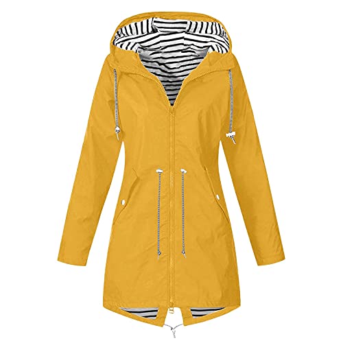 WANGTIANXUE Regenjacke Damen Gutschein wasserdichte Softshelljacke Outdoorjacke Atmungsaktive Packbare Übergangsjacke Leichte Jacke mit Kapuze für Frühlings Herbst zum Wandern Trekking Fahrrad