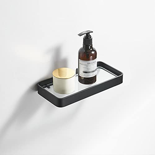 CLLBANT An der Wand montierter Badezimmerkorb-Organizer aus Aluminium, Badezimmerregal aus gehärtetem Glas, leicht zu reinigen, Starke Tragfähigkeit, Toilette