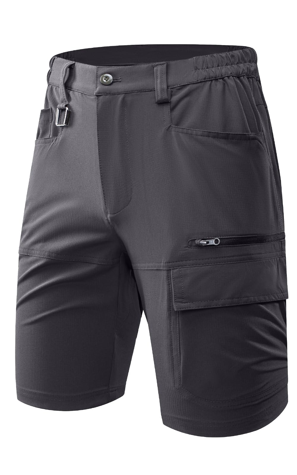 Mr.Stream Elastischer Herren Hose Short svielseitige Wanderhose komfortable mit praktischen Taschen Shorts 3201 S Grey