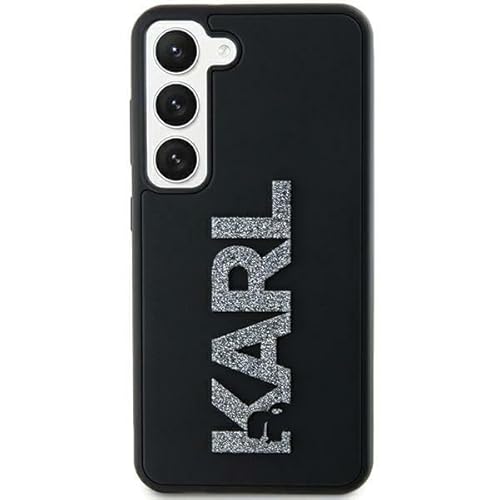 CG Mobile Karl Lagerfeld KLHCS23L3DMBKCK Hülle für S23 Ultra S918 Schwarz hardcase 3D Rubber Glitter Logo