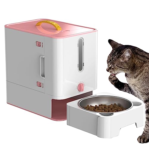 Futterbox für Haustiere, Futterbox für Hunde, automatischer Futterspender für Katzen, rostfreier Edelstahl mit Sicherheitsverschluss, tragbar, Futterbehälter für Hundefutter