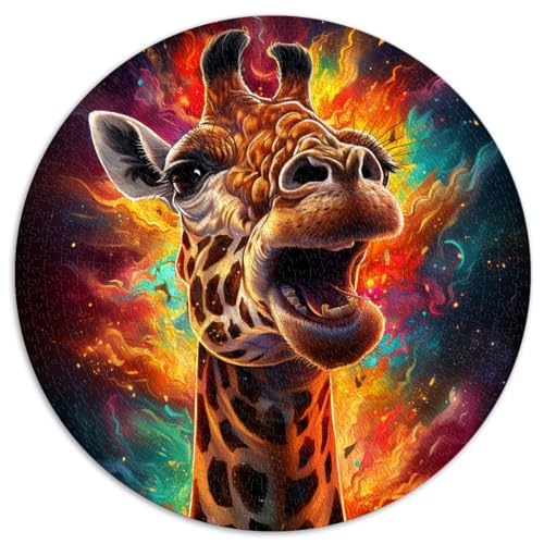 Puzzle Giraffe Schwieriges, anspruchsvolles Puzzle 1000 Teile 67,5 x 67,5 cm Puzzle-Kunstwerk Jedes Teil ist einzigartig - Anspruchsvolles, unterhaltsames Spiel für die ganze Familie