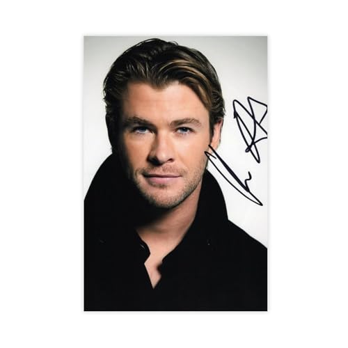 biegzc Photographie Signée Chris Hemsworth En Édition Limitée + Autogrammzertifikat, Leinwandposter, Wandkunst, Dekordruck, Gemälde für Wohnzimmer, Schlafzimmer, Dekoration, 40 x 60 cm