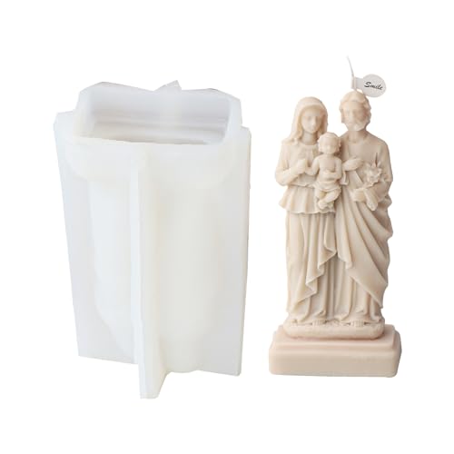 CYILPR Kerzenformen, 3D-Jesus-Silikon-Kerzenform für handgefertigte Seife, Gips, Harz, Kerzen, Silikonform, Desktop-Dekorationen