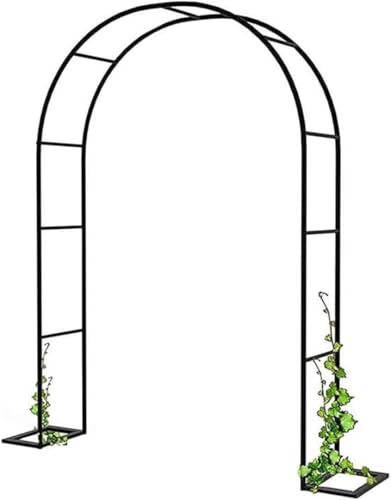 Garten-Rosenbogen, breit 120 cm, 140 cm, 180 cm, 200 cm, 240 cm, Pergola-Laube mit Metallrahmen, Dekoration, Spalier, Ständer, Torbogen für Rosenreben, Kletterpflanze, einfarbig, B180 x H220