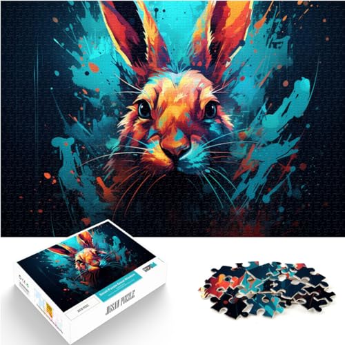 Puzzles, Geschenke, Spielzeug, Bunter Hase, 1000 Puzzles für Erwachsene, Holzpuzzle, jedes Teil ist einzigartig – anspruchsvolles, unterhaltsames Familienspiel, 1000 Teile (50 x 75 cm)