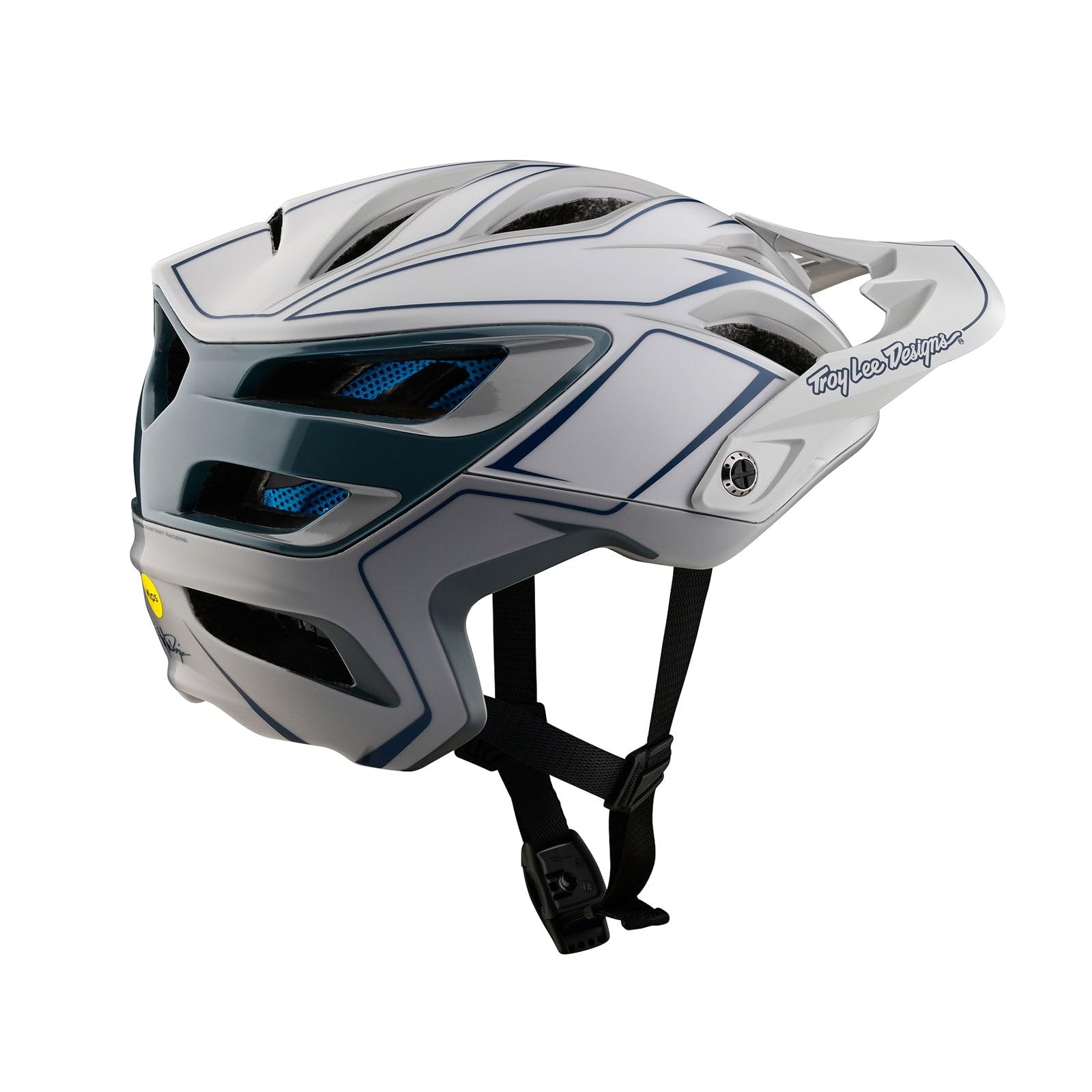 Troy Lee Designs A3 Helmet for Mountain Bike/BMX/Enduro Racing, MIPS/EPP/EPS Protection, 3-Piece Shell, Lightweight, Uno Pinstripe Light Gray, X-Small/Small, SKU 150006011