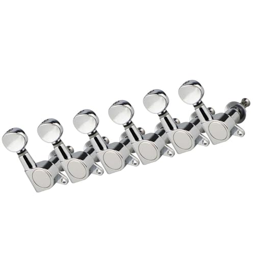 Strings Tuning Pegs Mechaniken Für Gitarre Gitarren-Stimmgerät, 6-in-Line-Kopfplatte für E-Gitarre, 6R verchromte Stimmtasten