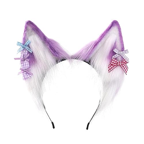 HDKEAN Punk Anime Hairhoop Plüsch Wolf Ohren Stirnband Cosplay Kostüm Halloween Party Kopfschmuck Frauen ComicShow Kopfbedeckung