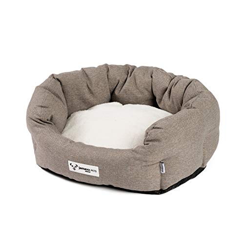 JAMAXX Hunde-Körbchen Bequem Weich, Wendekissen Waschbar Hundekorb Hundebett mit Komfort-Polsterung PDB2089 (S) 50x40 beige