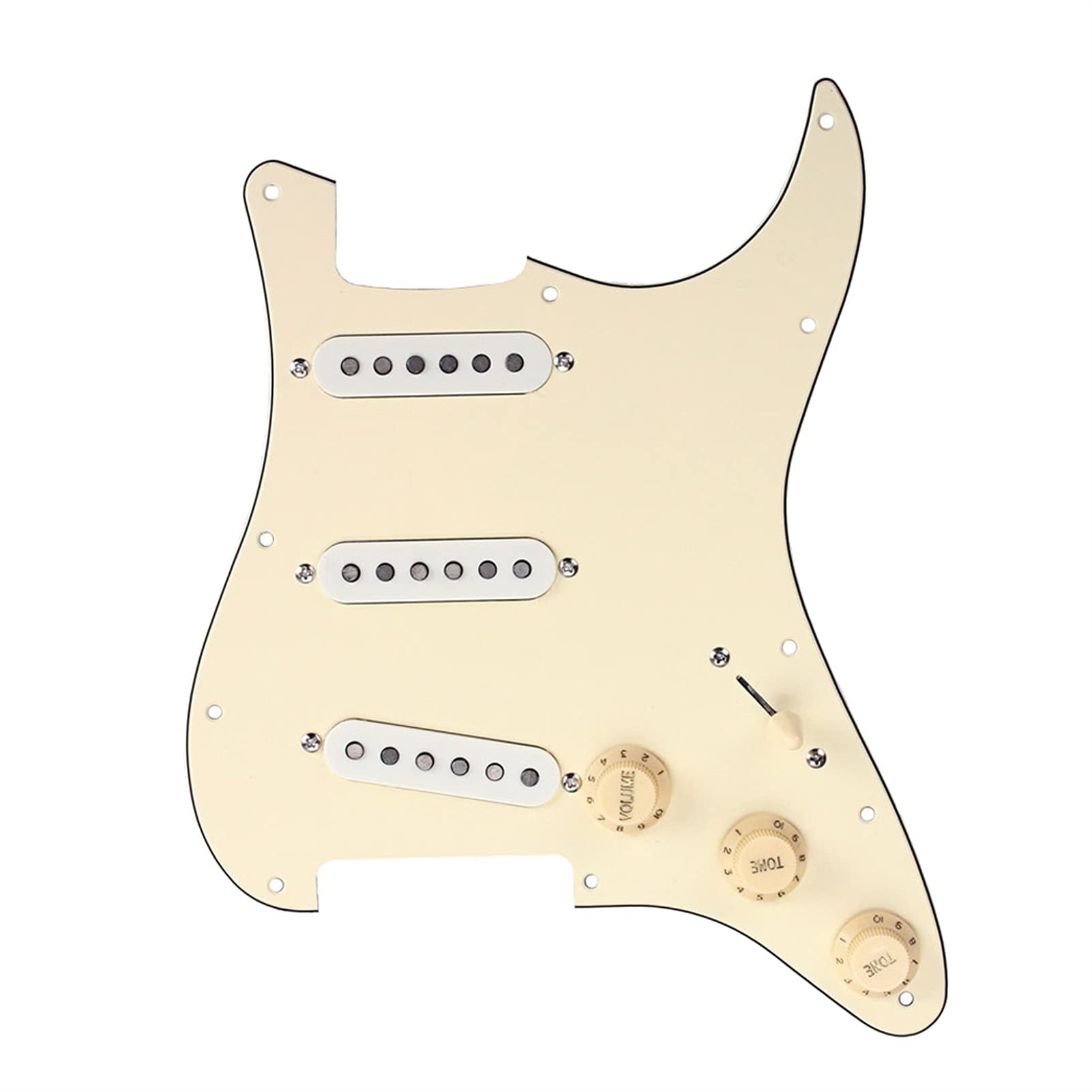 Geladenes Gitarren-Pickguard Vorwändig Geladen SSS. Pickguard Alnico V Single Coil Pickups Für E-Gitarren-Teile