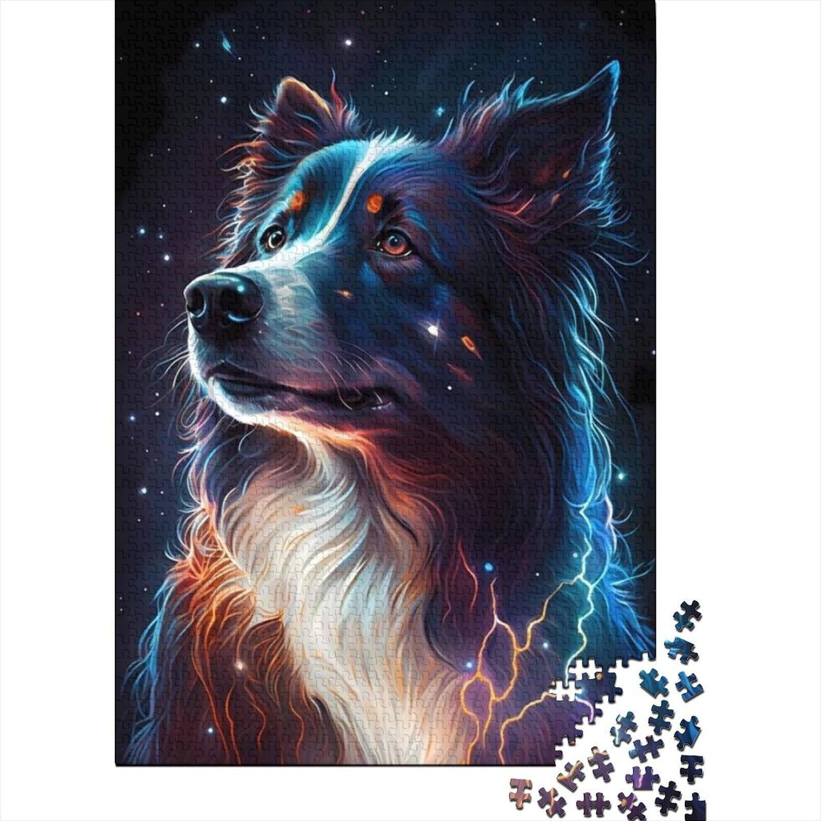 500-teiliges Puzzle, Tier-Fantasie-Hunde-Puzzle, für Erwachsene und Jugendliche, Holzbrett-Puzzle, Puzzle für Sommerliebhaber, Größe: 52 x 38 cm