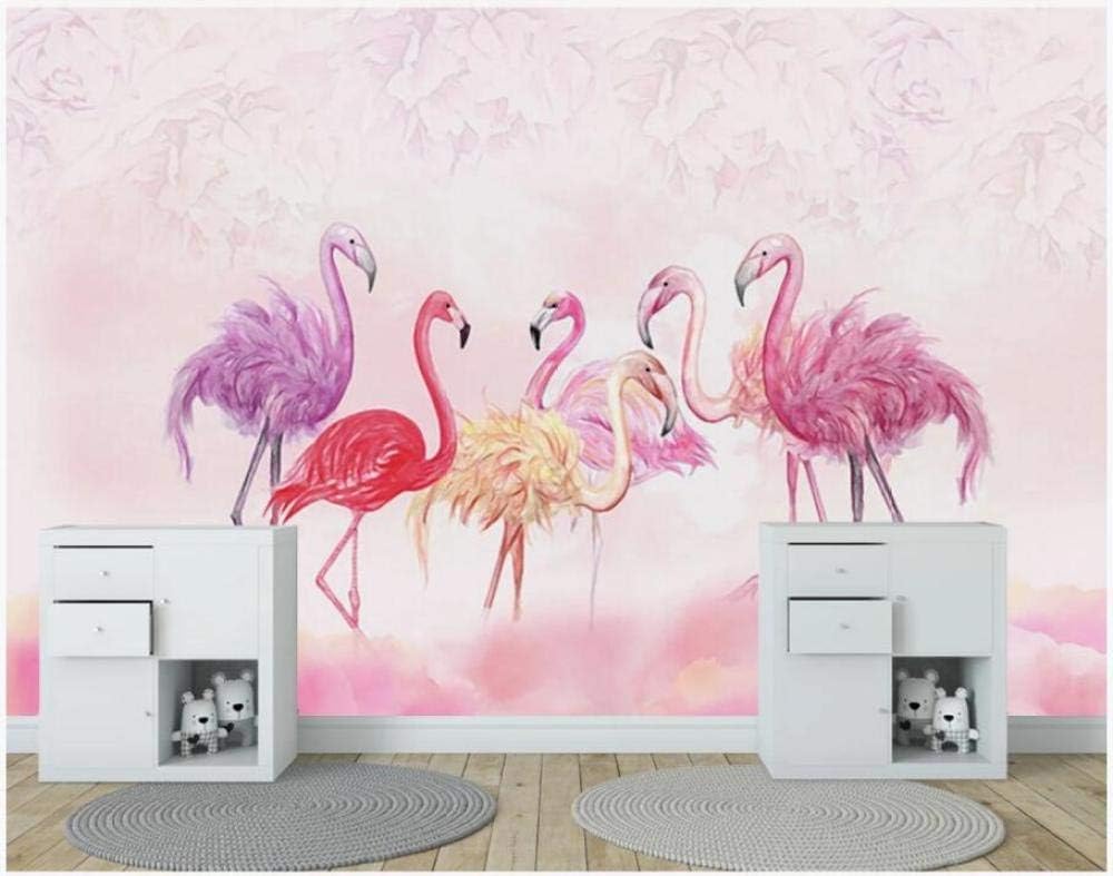 Flamingo Rosa 3D Tapete Poster Restaurant Schlafzimmer Wohnzimmer Sofa TV Dekorative Wand-430cm×300cm