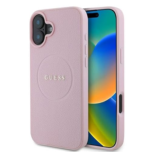 CG Mobile Guess GUHMP16MPGHSMMP Hülle für iPhone 16 Plus 6.7" Rosa hardcase Grained Ring