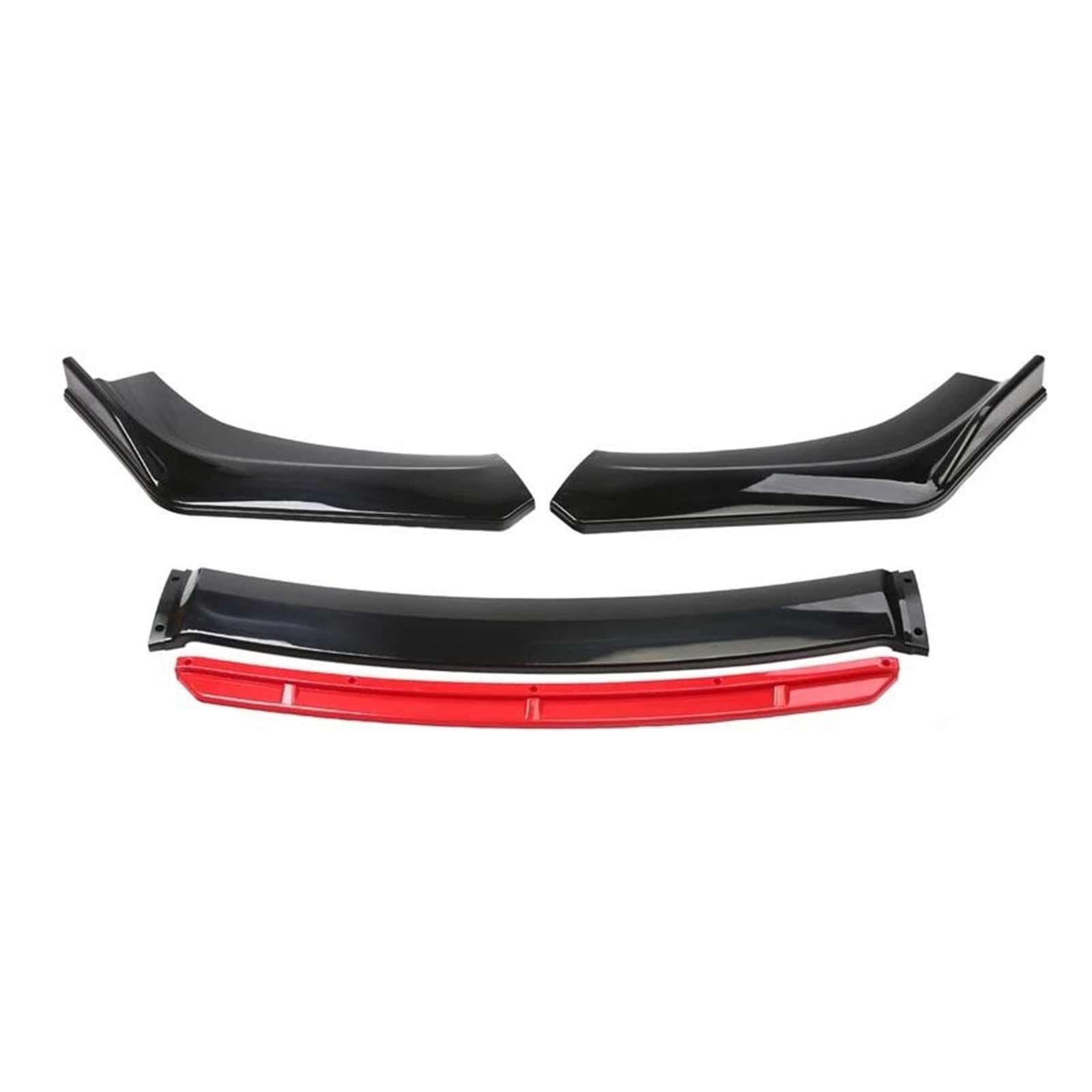 Splitter 4 STÜCKE Universal Autozubehör Auto Frontstoßstange Lip Body Kit Spoiler Splitter Diffusor Splitter ABS Kunststoff Kohlefaser Frontlippe(Black and red)