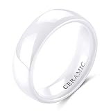 MeiLiSis Keramikring Für Damen Und Herren, Weiße Keramikringe, 6 Mm Breite, Polierte Ringe, Damenschmuck, Keramik-Fingerringe Mit Bequemer Passform Für Unisex-Keramikschmuck, Wie Abgebildet, 9