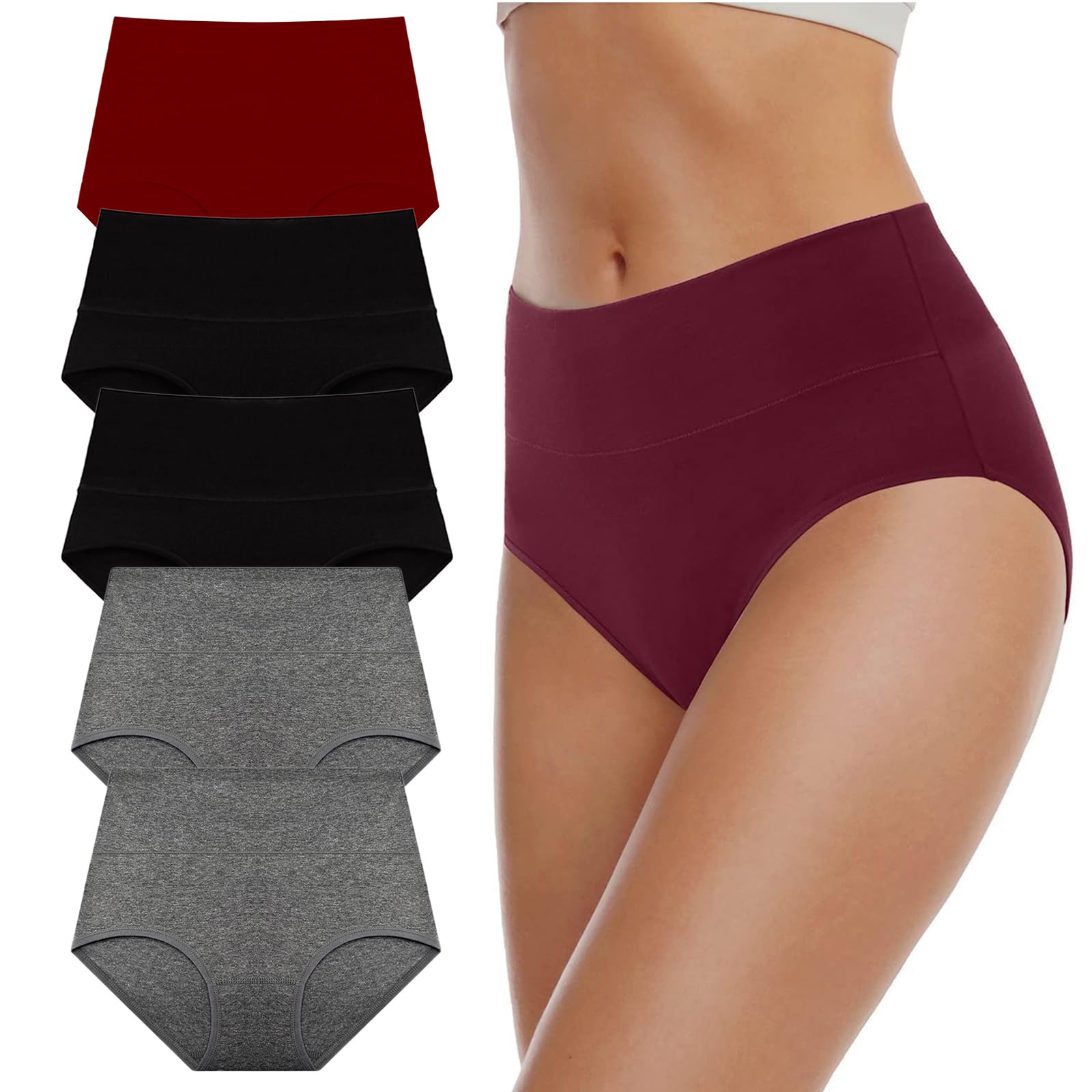 CSHE 5er Pack Unterhosen Damen Baumwolle Seamless Slips Nahtlos Hipster Damen Unterwäsche Sexy Hohe Taille Panties XS-3XL