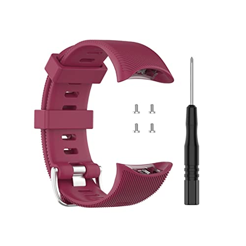 LOUPKC MINGSHAN Neuer Armbandersatz, kompatibel mit F 45S, weichem Sport-Silikon-Smartwatch-Armband, Gürtel mit Werkzeug, Armband-Zubehör(Color:Red Wine,Size:Forerunner 45)