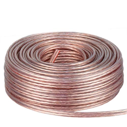 DCSk 50m Kupferkabel (2 x 1,5mm²) I Hochreines Vollkupfer I Isoliertes Lautsprecherkabel (LS), HiFi-Kabel I Hochwertiges High End Boxenkabel als Meterware I transparent