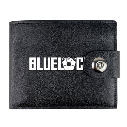 RYNDEX Blue Lo-ck Anime-Geldbörsen, Zweifach Gefalteter Portmonee Klein, PU-Leder Geldbörse Brieftasche Wallet(Color:Multicolor 5)