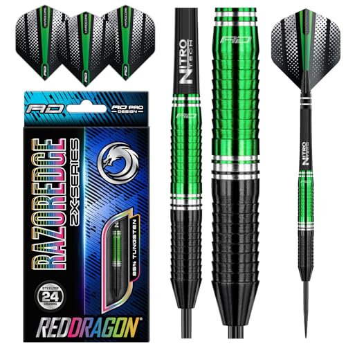 RED DRAGON Razor Edge ZX2: 24g Tungsten Darts Set mit Flights und Schäfte