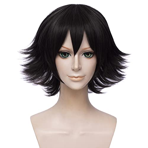 LINLINCD-Wig Anime Cosplay Anime-Perücke Bungo Stray Dogs Cosplay Edogawa Ranpo Perücke kurze schwarze Perücke Kostüm-Halloween-Perücke for Halloween Kostümparty Konzerte