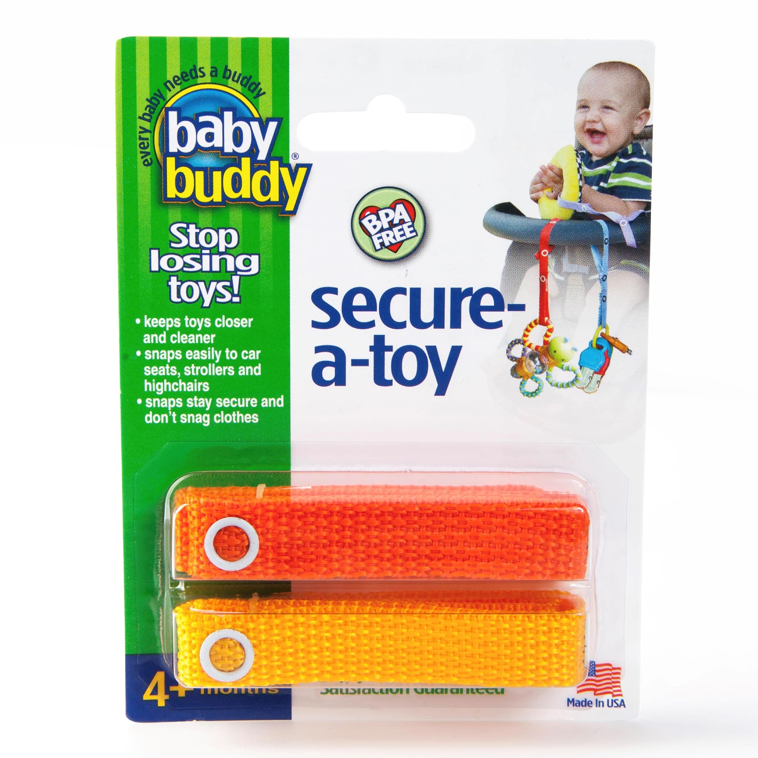 Baby Buddy Secure-A-Toy Befestigungsgurt für Babyspielzeug, 2er-Pack