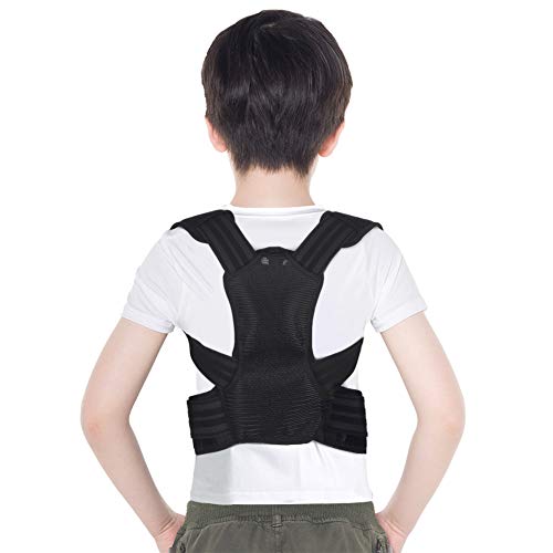 Haltungskorrektur Rücken Kinder, Körperhaltung Korrektor Kinder Haltungstrainer Rückenbandage Geradehalter Rückenstabilisator mit 2 Alu-Stützplatten für Slouch, Rückenschmerzen, Thorax-Kyphose