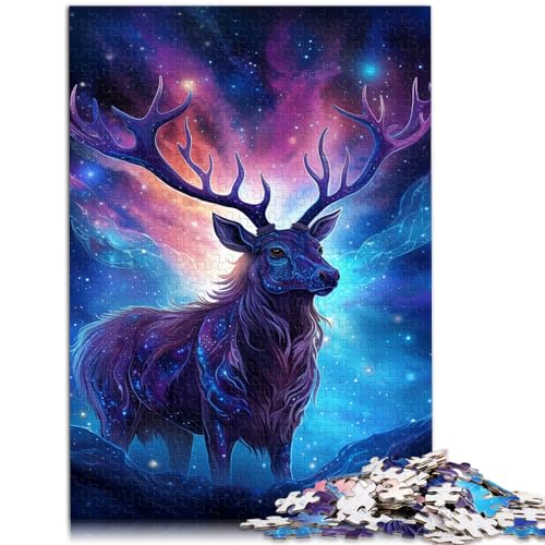 Puzzle-Geschenk, Fantasie-Tier-Hirsch-Kunst, Puzzle für Erwachsene, 1000 Teile, Holzpuzzle, Lernspiele, Heimdekorationspuzzle, für die Familie (50 x 75 cm)