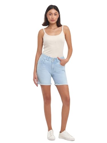 LTB Jeans Damen Jeansshorts Rosina - Bermudashorts mit Reißverschluss und mittlerer Taille hergestellt aus Einer Baumwollmischung - Größe S in der Farbe Blau