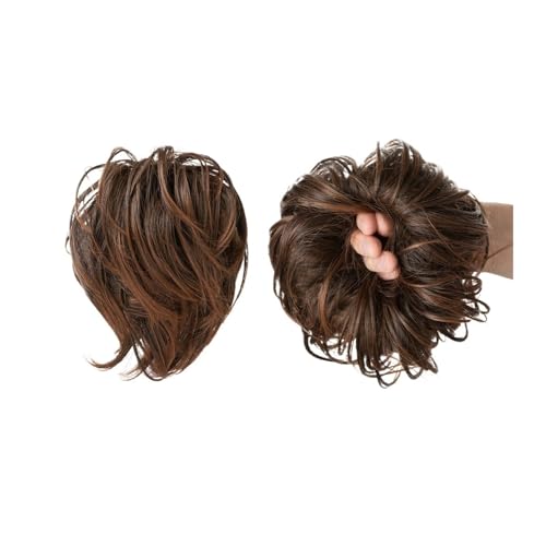 Haarteil Synthetisches Kunsthaar, Dutt, lockiges Band, Haarteil, Haargummi, Scrunchie, Scrunchy Wrap, unordentliches Stück, elastisch, Afro, Chignon, Cheveux, Schwanz, Hochsteckfrisur for Damen Haarve